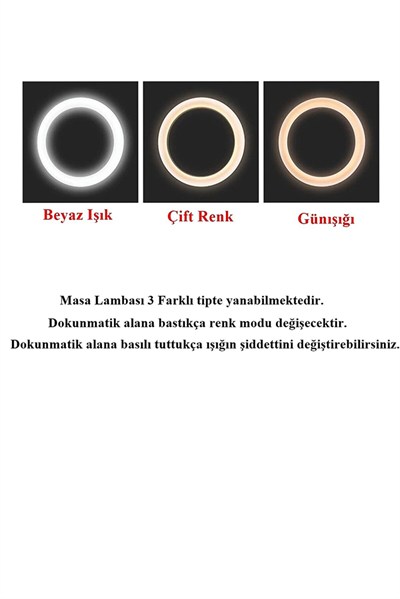 Şarjlı Sarı Ve Beyaz Renk Masa Lambasi Wt-005