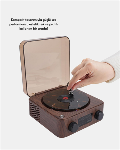 Saatli Gece Işıklı Hoparlör – Modern ve Vintage Tasarım