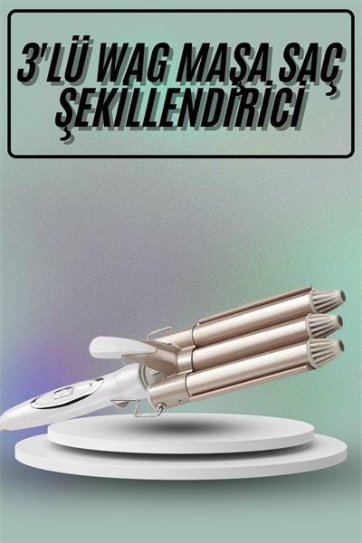 Saç Şekillendirici Wag Maşa Üçlü Yüksek Isı Ayarlı Seramik Kaplama