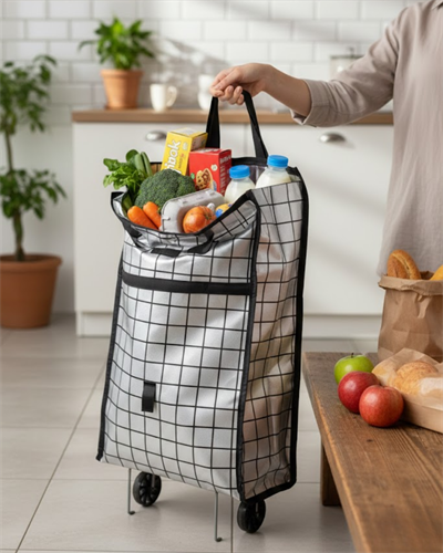 Sağlam Gövdeli Sessiz Tekerlekli Pazar ve Market Çantası