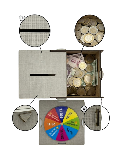 Şans Çarklı Kumbara Para Biriktirme Oyunu Eğlenceli Tasarım