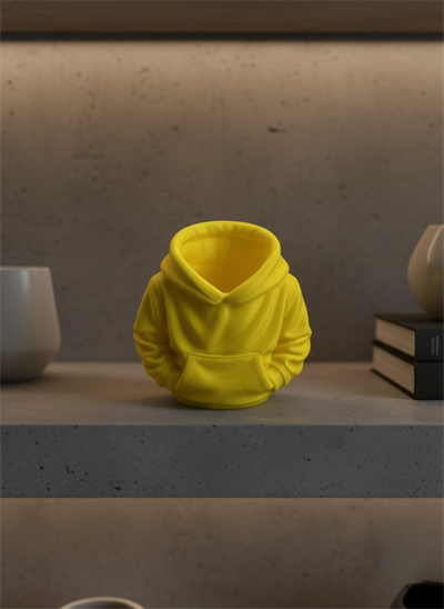 Sarı Hoodie Kalemlik 10x10 cm Masa Üstü Düzenleyici
