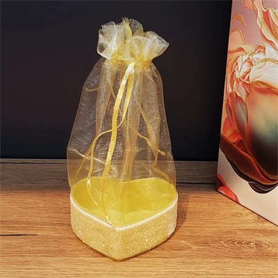 Sarı Kalpli Tül Kese