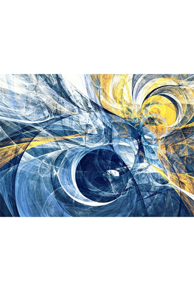 Sarı Lacivert Gece Canvas Tablo (50x70)