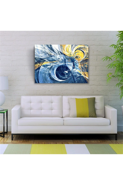 Sarı Lacivert Gece Canvas Tablo (50x70)