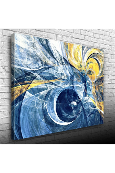 Sarı Lacivert Gece Canvas Tablo (50x70)