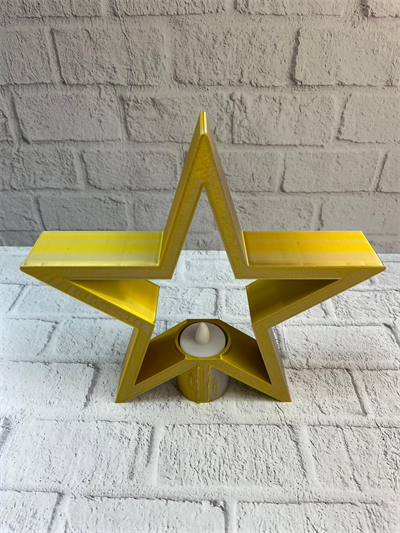 Sarı Yıldız Mumluk Modern Salon ve Raf Dekoru