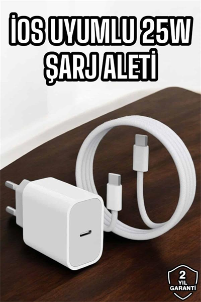 Şarj Aleti İOS 15/15 Pro Max Uyumlu Şarj Adaptörü ve Kablosu