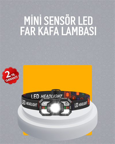 Şarj Edilebilir LED Far Hareket Sensörlü 5 Modlu Outdoor