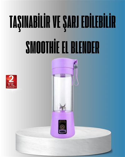 Şarjlı 380ml Portatif Smoothie Blender USB Mini Shake Yapıcı