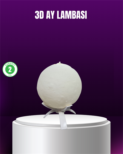 Şarjlı 3D Baskılı 16 Renk Ay Lambası  Stand