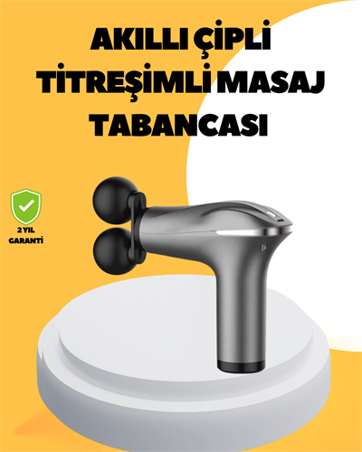 Şarjlı 4 Başlıklı Titreşimli Masaj Aleti Derin Kas Masajı Sporcu Destekli