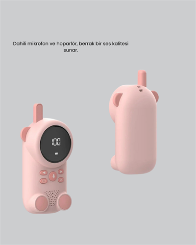 Şarjlı Bebek Telsizi Uzun Mesafe 22 Kanal LCD Ekran VOX Modu 400 mAh