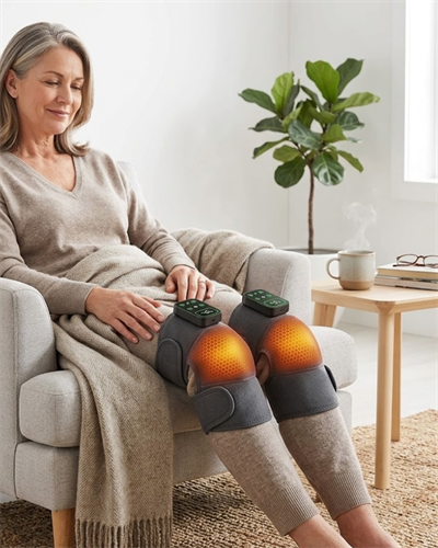 Şarjlı Isıtmalı Diz Omuz Masaj Bandı Titreşimli Eklem Masaj Cihazı 2li Paket