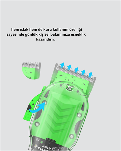Şarjlı Islak & Kuru Tıraş Makinesi – Saç, Sakal, Burun ve Vücut İçin 4’ü 1 Arada Set