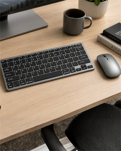 Şarjlı Kablosuz Klavye ve Mouse Seti Kompakt Taşınabilir Tasarım