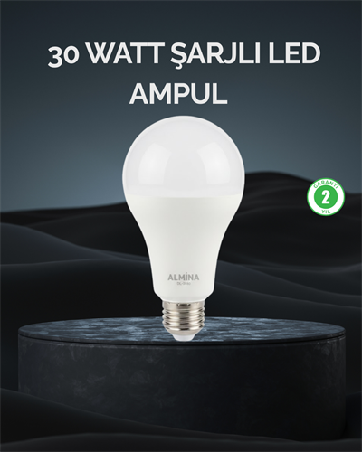 Şarjlı LED Ampul 30 Watt Soğuk Beyaz