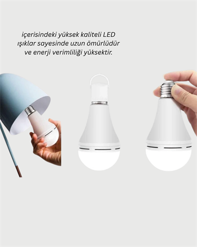Şarjlı LED Ampul 30 Watt Soğuk Beyaz