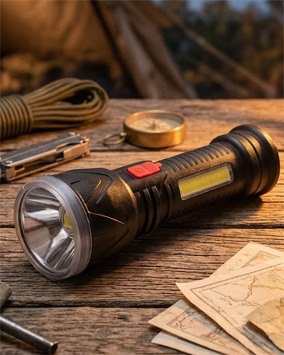 Şarjlı LED El Feneri 9 LED Güçlü Işık ve 4 Modlu Kullanım