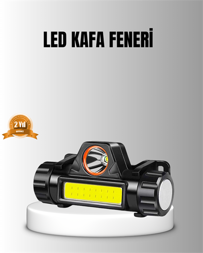 Şarjlı LED Kafa Feneri – Çift Fonksiyonlu, 200LM Işık Gücü, IP44 Suya Dayanıklı