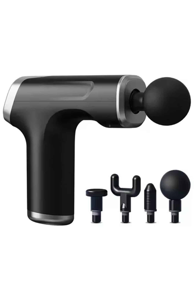 Şarjlı Masaj Tabancası 4 Başlıklı Mini Masaj Tabancası ve Masaj Aleti