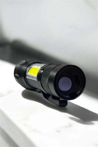 Şarjlı Metal Zoomlu El Feneri Işıldak Led Işık Taşınabilir El Lambası