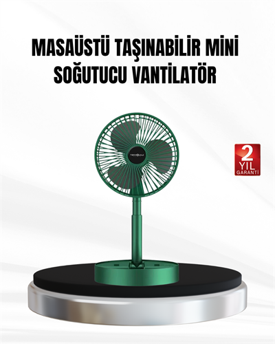 Şarjlı Mini Fan Katlanabilir 3 Hız Ayarlı Taşınabilir Tasarımlı