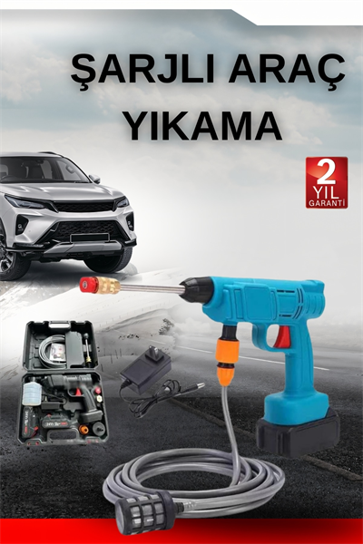 Şarjlı Oto Yıkama, Bahçe Sulama Tabancası Makinesi Yüksek Basınçlı