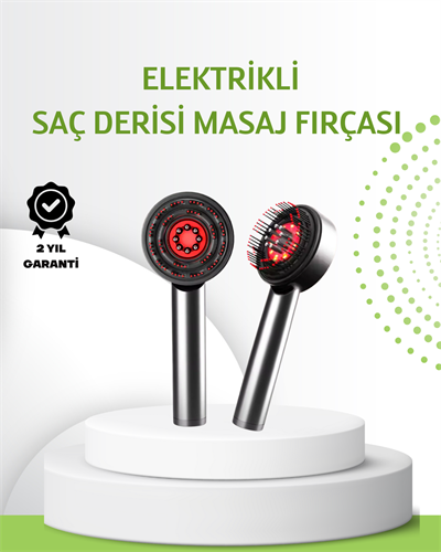 Şarjlı Saç Derisi Masaj Cihazı Kırmızı Işık ve 3D Tarak Dişli