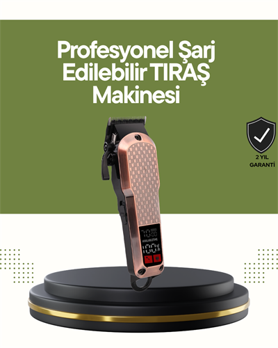Şarjlı Saç Kesme Makinesi – 4 Kademeli Ayar, LCD Ekran ve Hızlı Şarj Desteği