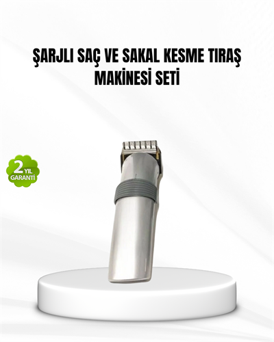 Şarjlı Saç ve Sakal Kesme Makinesi – Paslanmaz Çelik Bıçak, Ayarlanabilir Başlık