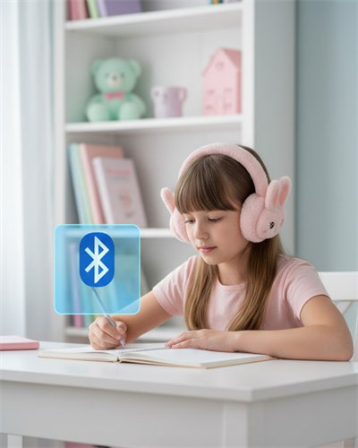 Şarjlı Tavşan Tasarımlı Kablosuz Bluetooth Kulaklık Stereo Ses ve Hafıza Kart Destekli
