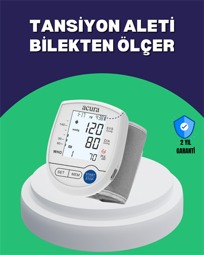 Şarjlı ve Pilli Bilek Tansiyon Ölçer Dijital Ekran Hafıza Kayıtlı