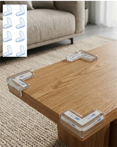 Şeffaf Köşe Koruyucu 8 Adet Set Çocuk Güvenlik Masa Köşe Aparatı