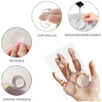 Şeffaf Silikon Mobilya ve Kapı Durdurucu Darbe Pedi 6lı Set