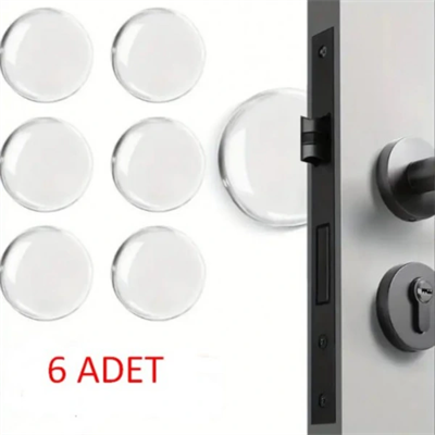 Şeffaf Silikon Mobilya ve Kapı Durdurucu Darbe Pedi 6lı Set