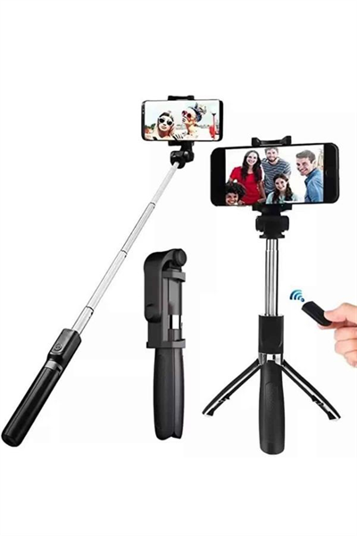 Selfie Çubuğu Tripod Bluetooth Kumandalı Selfie Çubuğu Telefon Tutucu