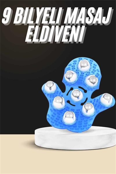 Selülit Giderici Masaj Eldiveni 9 Bilyeli Palm Masaj Eldiven Tam Vücut