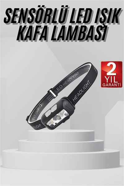 Sensörlü Şarjlı Type-c Şarj Işıklı Kafa Lambası Kamp Lambası