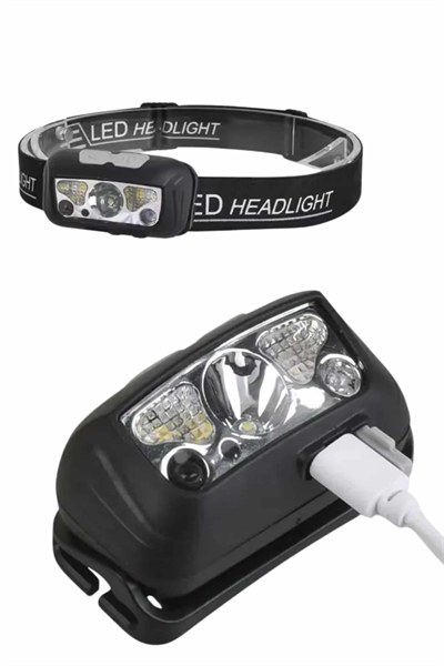 Sensörlü Şarjlı Type-c Şarj Işıklı Kafa Lambası Kamp Lambası