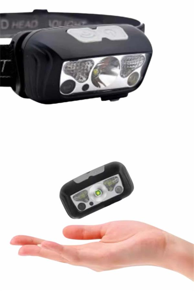 Sensörlü Şarjlı Type-c Şarj Işıklı Kafa Lambası Kamp Lambası