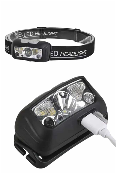 Sensörlü Şarjlı Type-c Şarj Işıklı Kafa Lambası Kamp Lambası