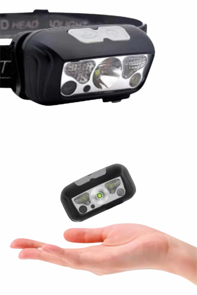 Sensörlü Şarjlı Type-c Şarj Işıklı Kafa Lambası Kamp Lambası