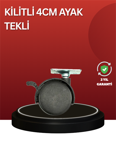 Sessiz Dönen Kilitli Mobilya Tekerleği 4 cm
