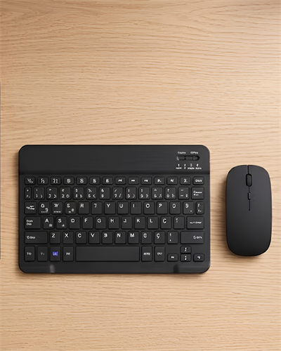 Sessiz Tuşlu Kablosuz Klavye Mouse Seti Çoklu Cihaz Uyumlu