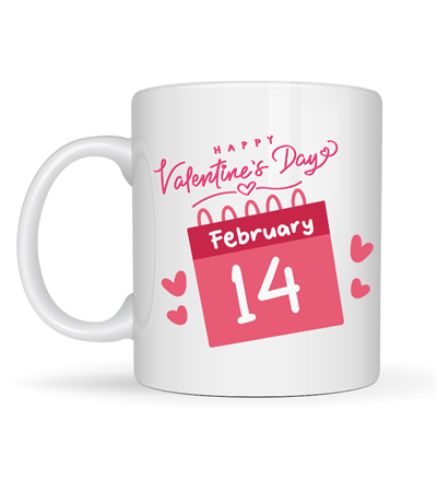 Sevgililer Günü Özel Porselen Kupa – Model 5 - 14 Şubat Temalı Aşk Kupası - Hediye Fikri