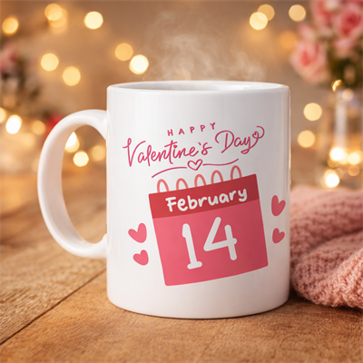 Sevgililer Günü Özel Porselen Kupa – Model 5 - 14 Şubat Temalı Aşk Kupası - Hediye Fikri