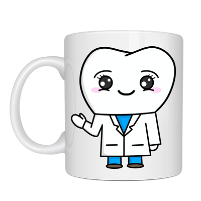 Sevimli Diş Hekimi Tasarımlı Porselen Kupa MODEL 168 – Diş Doktoru Temalı Kahve Kupası – Diş Hekimine Hediye Kupa