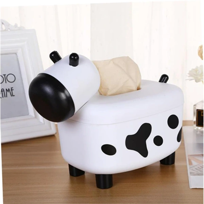 Sevimli İnek Tasarımlı Mıknatıslı Tuzluk ve Peçetelik