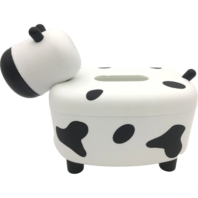 Sevimli İnek Tasarımlı Mıknatıslı Tuzluk ve Peçetelik